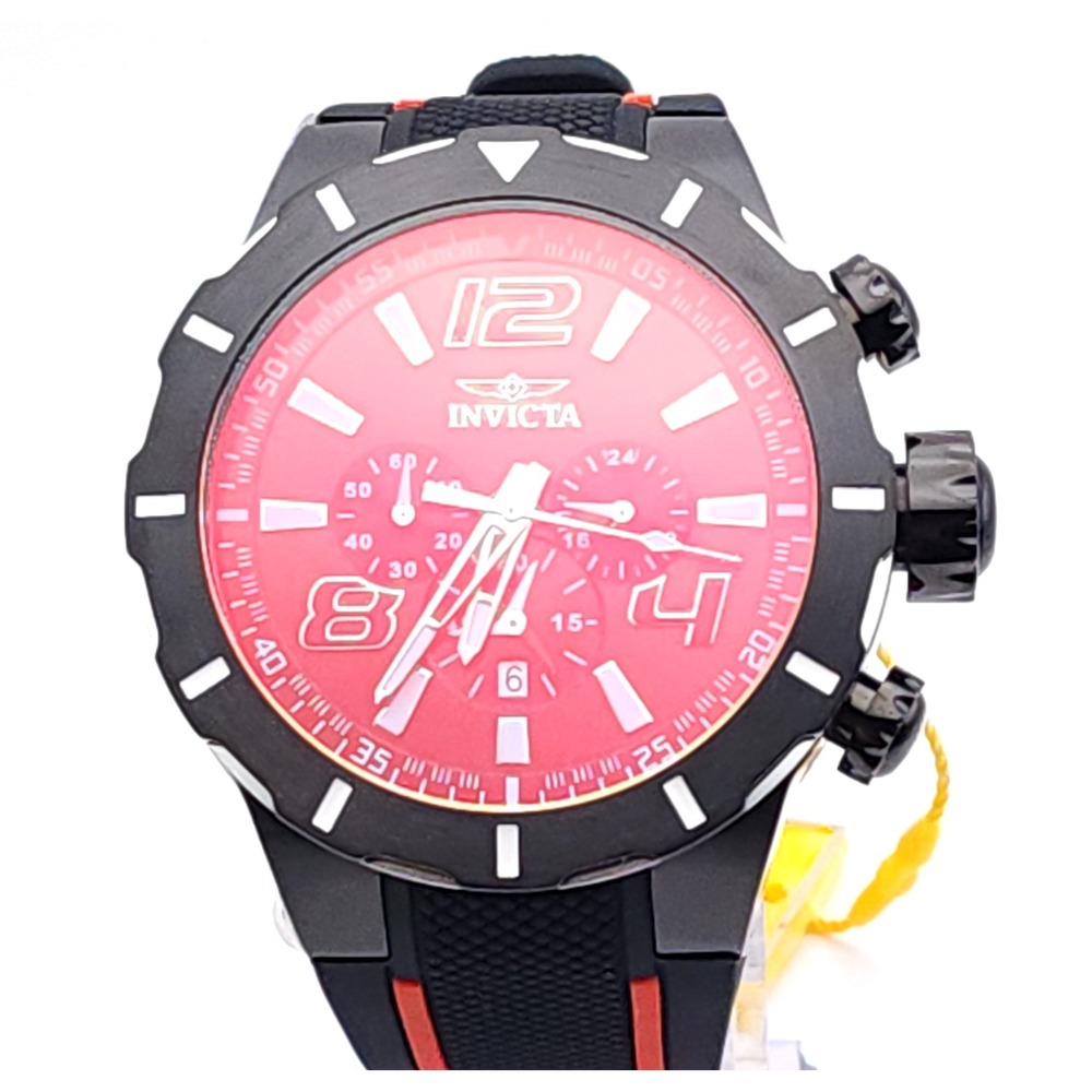 Invicta S1 Rally 34883 Men's Red Dial Black 52mm Chronograph